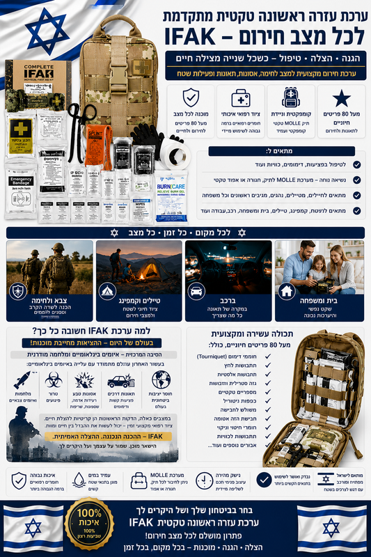 ערכת חירום טקטית מתקדמת – מוכנים לכל תרחיש 🇮🇱